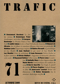 Trafic, revue de cinéma numéro 71 - automne 2009