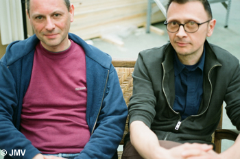 Portrait des réalisateurs du film Panique au village, Stéphane Aubier et Vincent Patar.