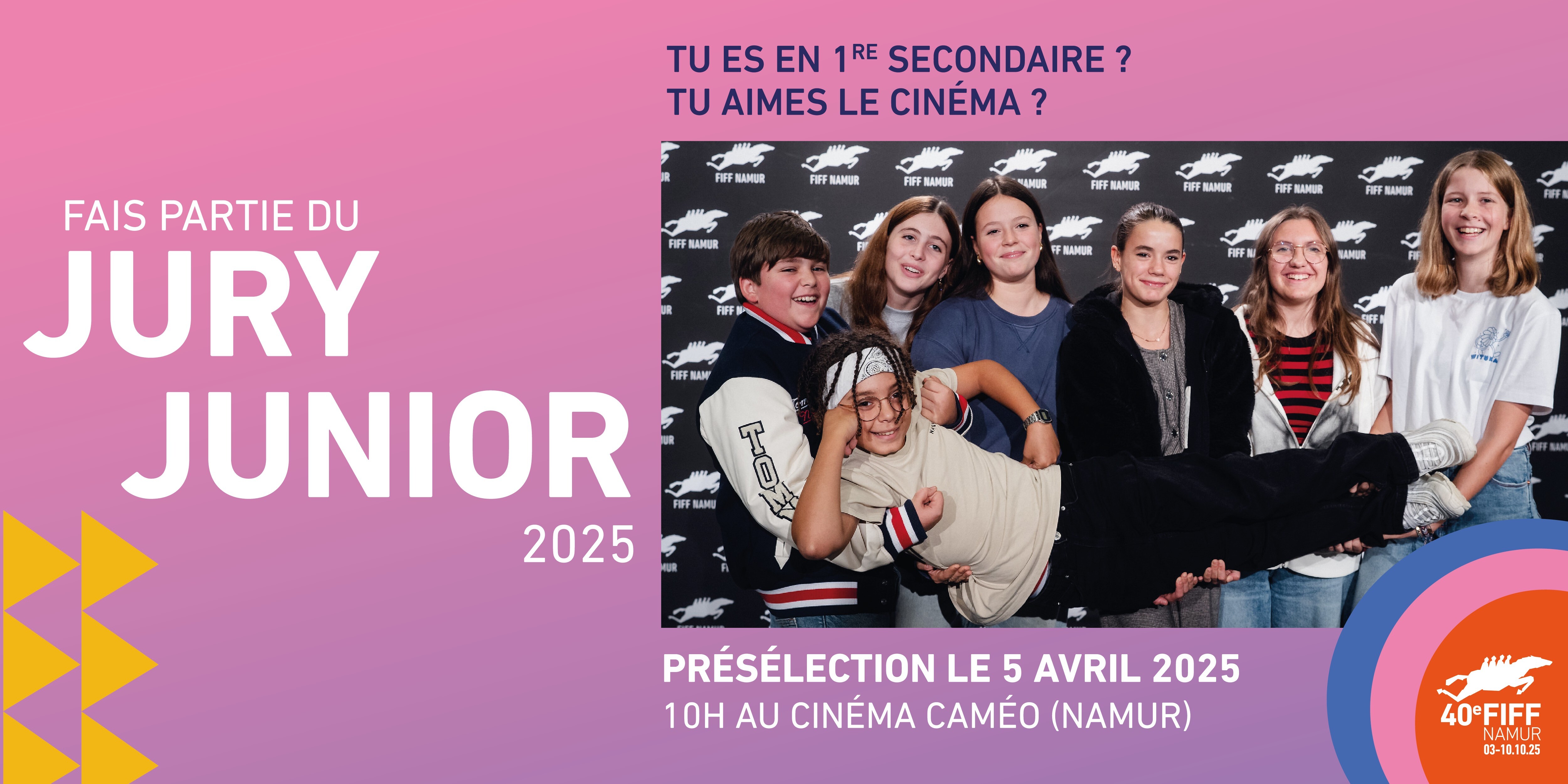 Appel à membres du jury junior pour le FIFF Namur 2025