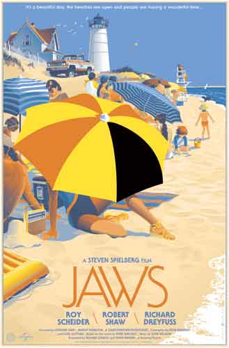 L'affiche de Jaws revue par Laurent Durieux © L.D.