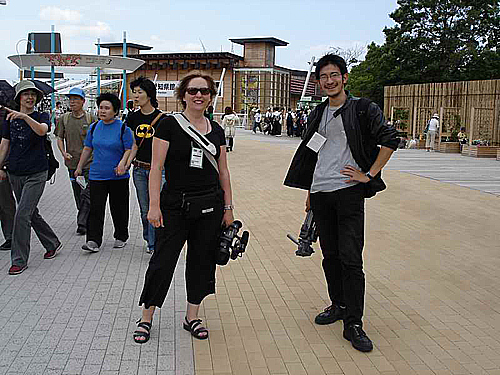 Anne Christophe, la monteuse et son assistant, Yusuhe Haga