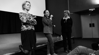 La chanteuse Lio , Fanny Cottençon et Dominique Bax, directrice de Magic Cinéma